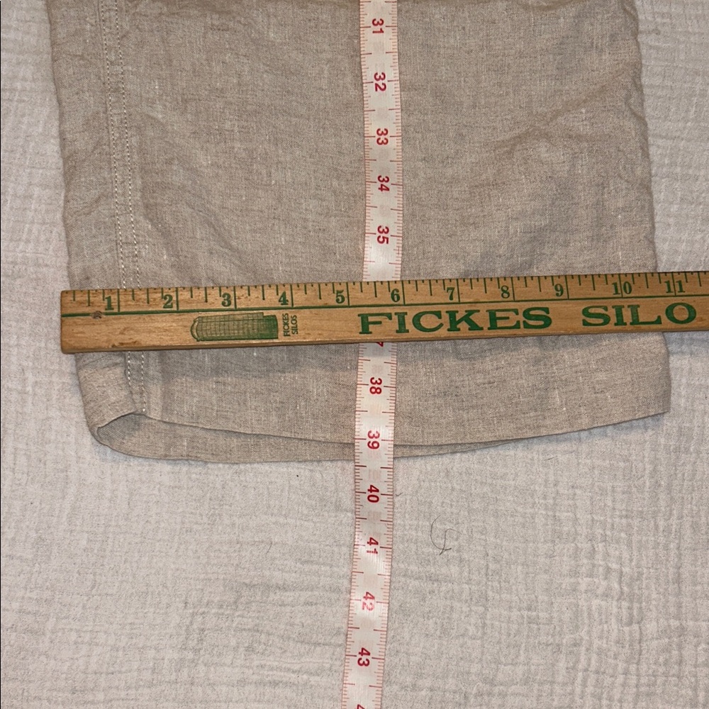 L.L. BEAN Women’s Pants Cream 16 100% Linen Wide Leg Resort Travel Preppy Artsy - Picture 7 of 11